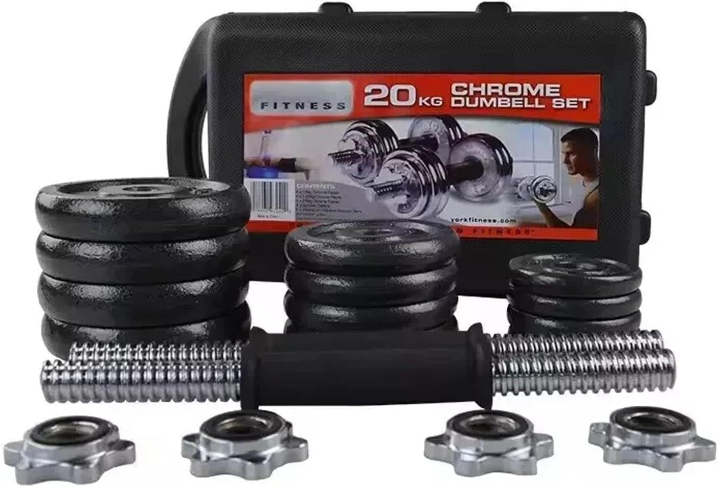 Cast Iron Adjustable Weights Set 15–50kg Spinlock Dumbbell Barbell Home Gym