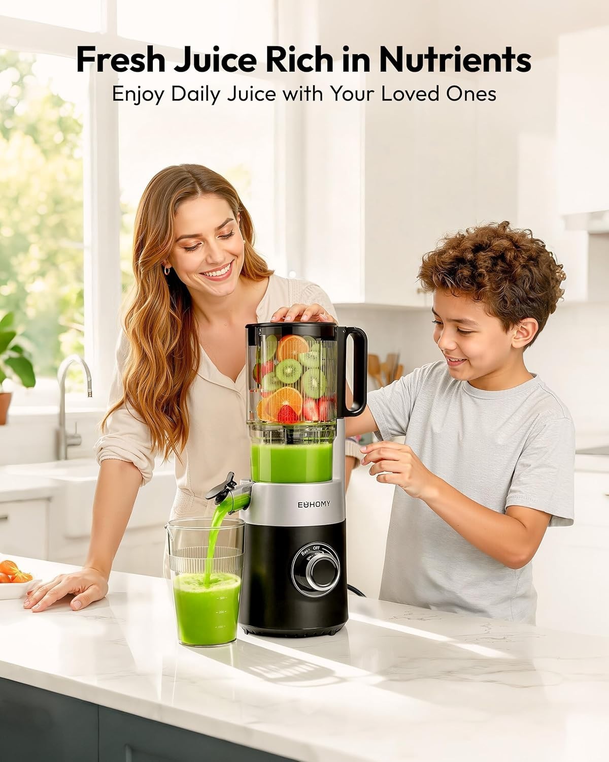 Cold Press Juicer 135mm Wide Feed Opening 1.8L Slow Masticating