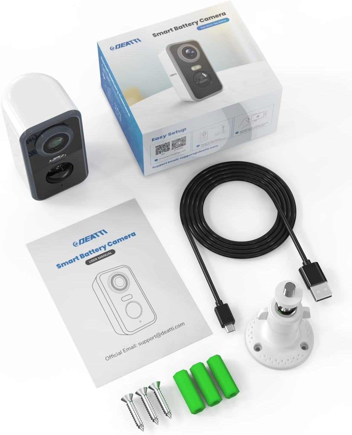 2K Wireless Security Camera Outdoor Battery WiFi Color Night Vision