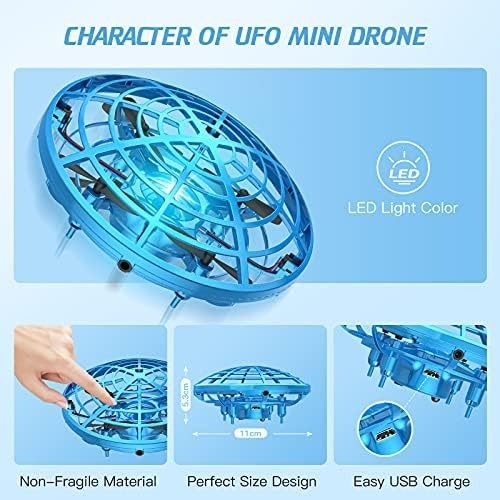 UFO Mini Drone for Kids with Hand Control, Gesture Sensor & LED Lights