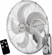 16" Wall Fan – Chrome Remote-Controlled 3-Speed Quiet 50W Oscillating Cooling
