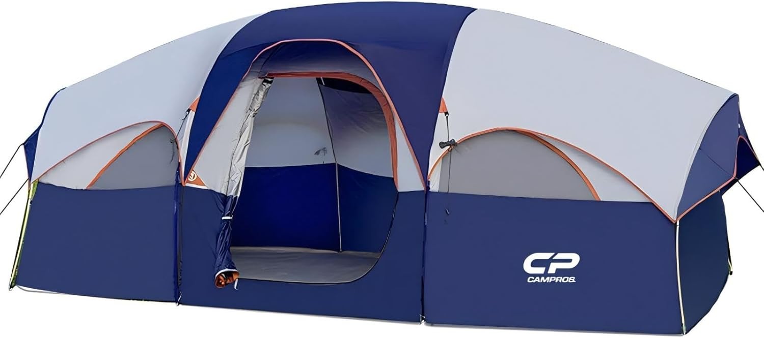 8 Person Camping Tent Waterproof Family Dome w/ 5 Windows