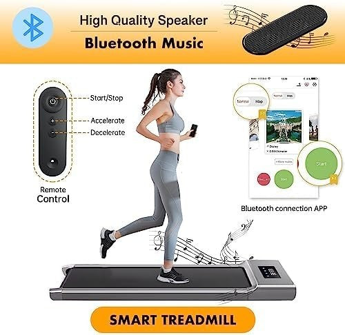 Under Desk Walking Pad 2.5HP Treadmill 12km/h Bluetooth Speaker Compact Home