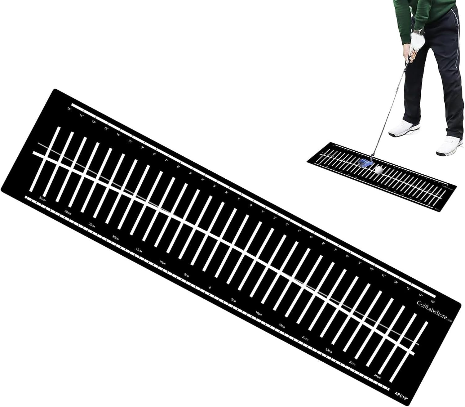 Golf Hitting Mat Alignment Trainer Putting Practice Aid 22in Indoor Outdoor