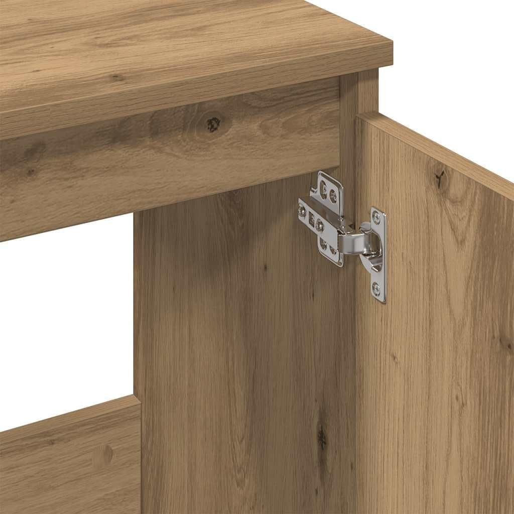 Artisan Oak Bathroom Sink Cabinet | 58x33x60cm Modern Vanity with Metal Legs
