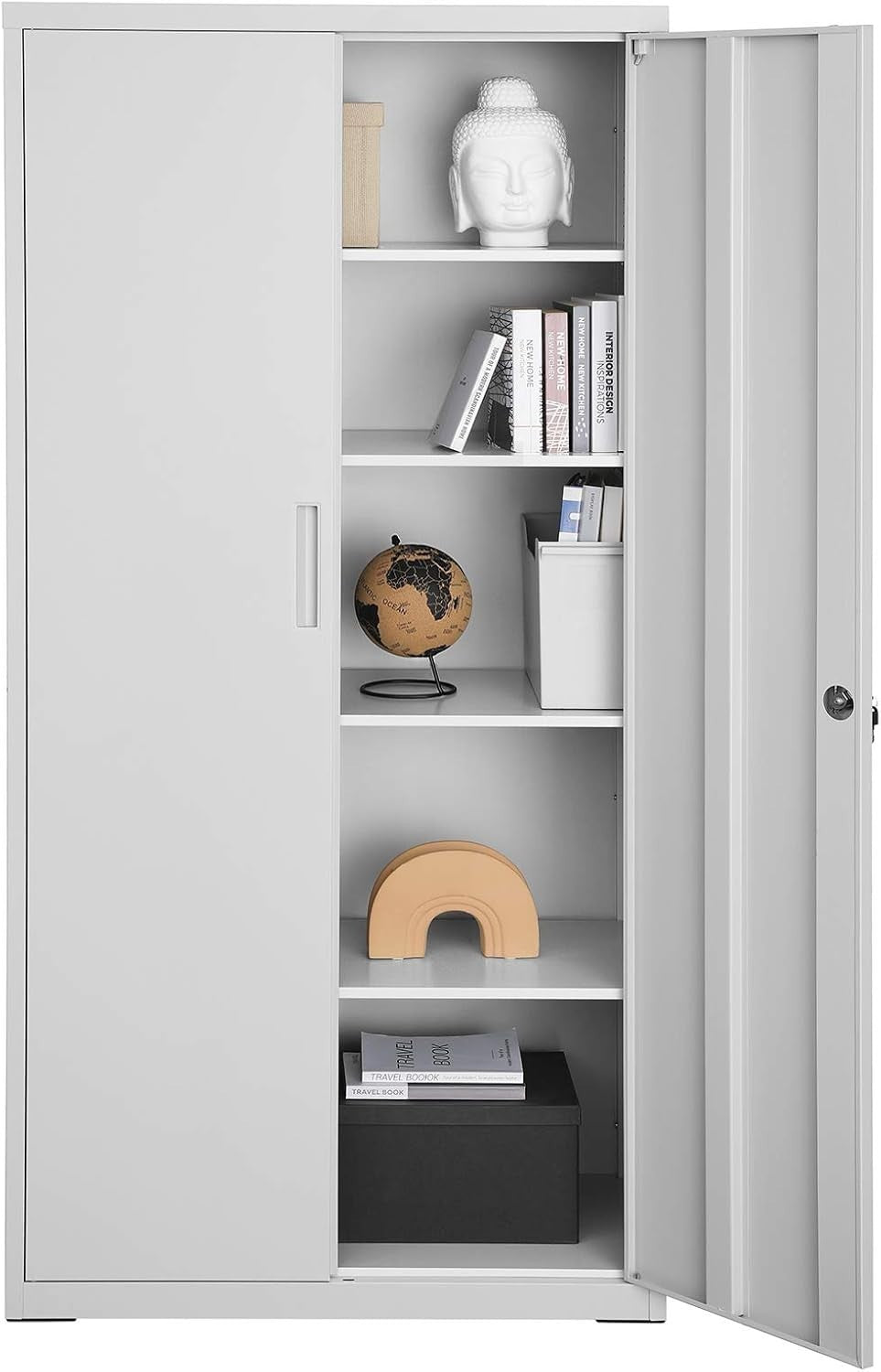 Heavy-Duty Lockable Steel Storage Cabinet with Adjustable Shelves, 180cm