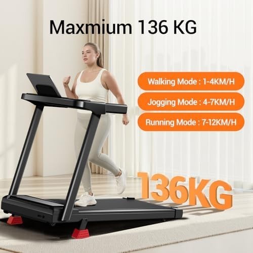 3.0HP Folding Treadmill 12KM/H 15% Incline Walking Pad Home Office