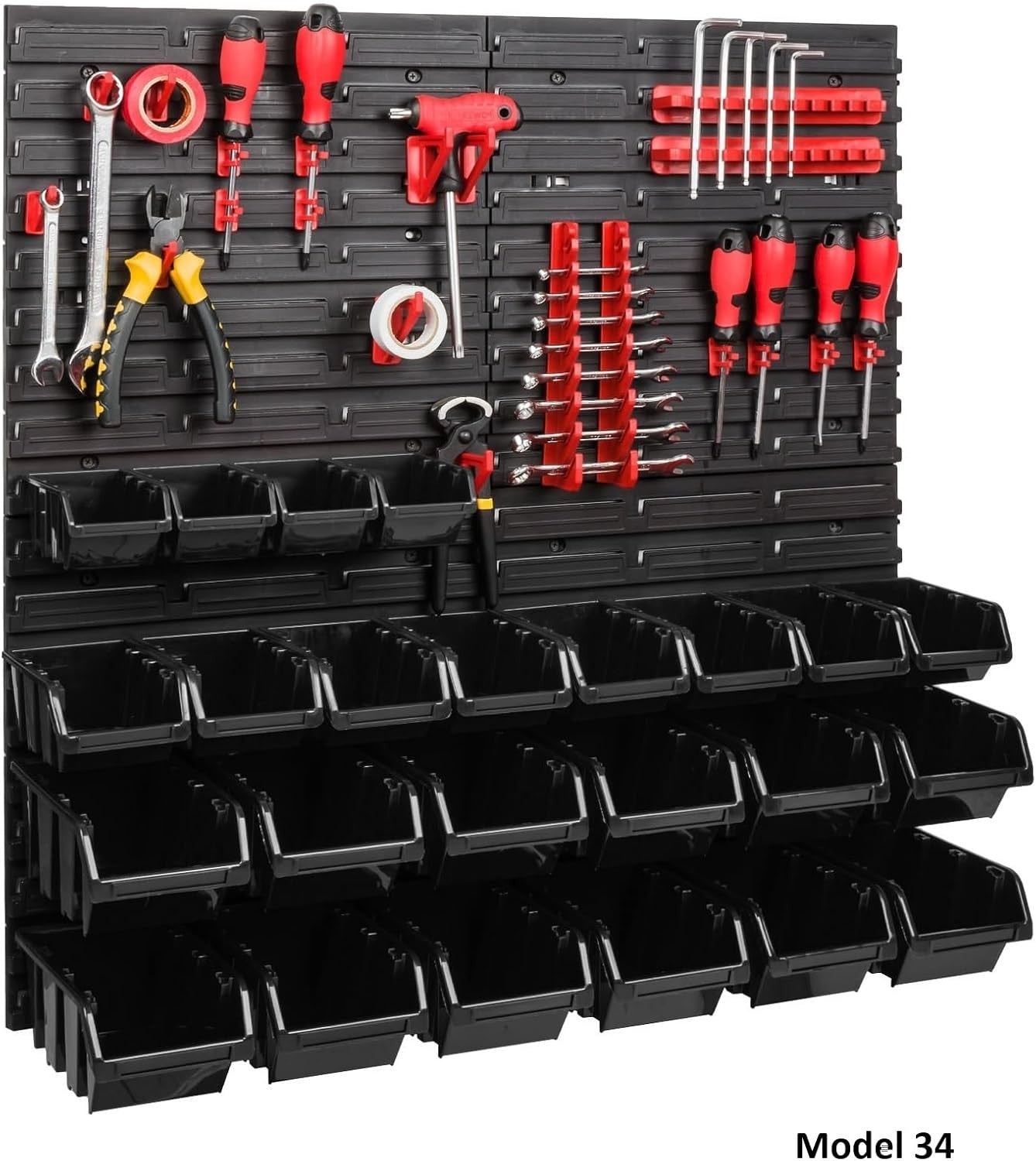 Wall Mount Tool Pegboard Storage Bins Garage Workshop Organizer