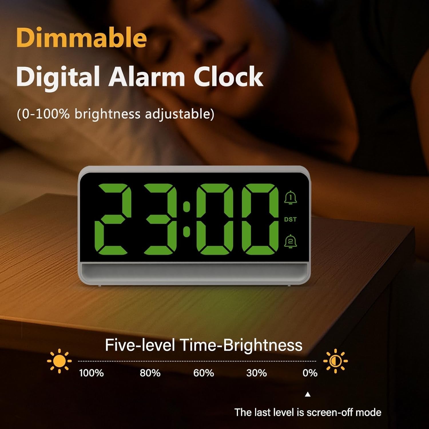 Super Loud Alarm Clock for Heavy Sleepers RGB Display USB Charging