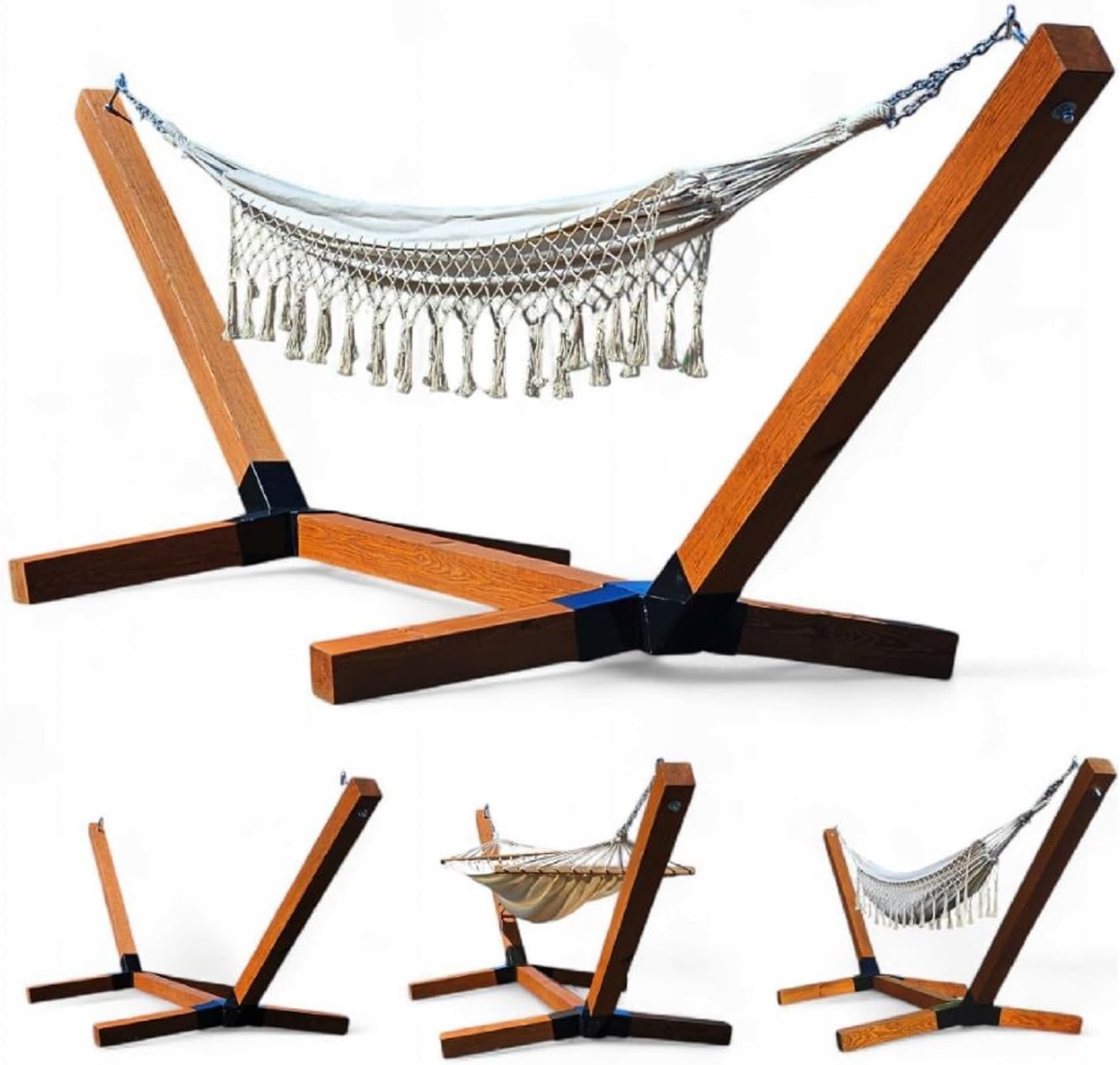 Wooden Hammock Stand XXL 350cm 🌟 Heavy Duty Frame 350kg Outdoor Weatherproof