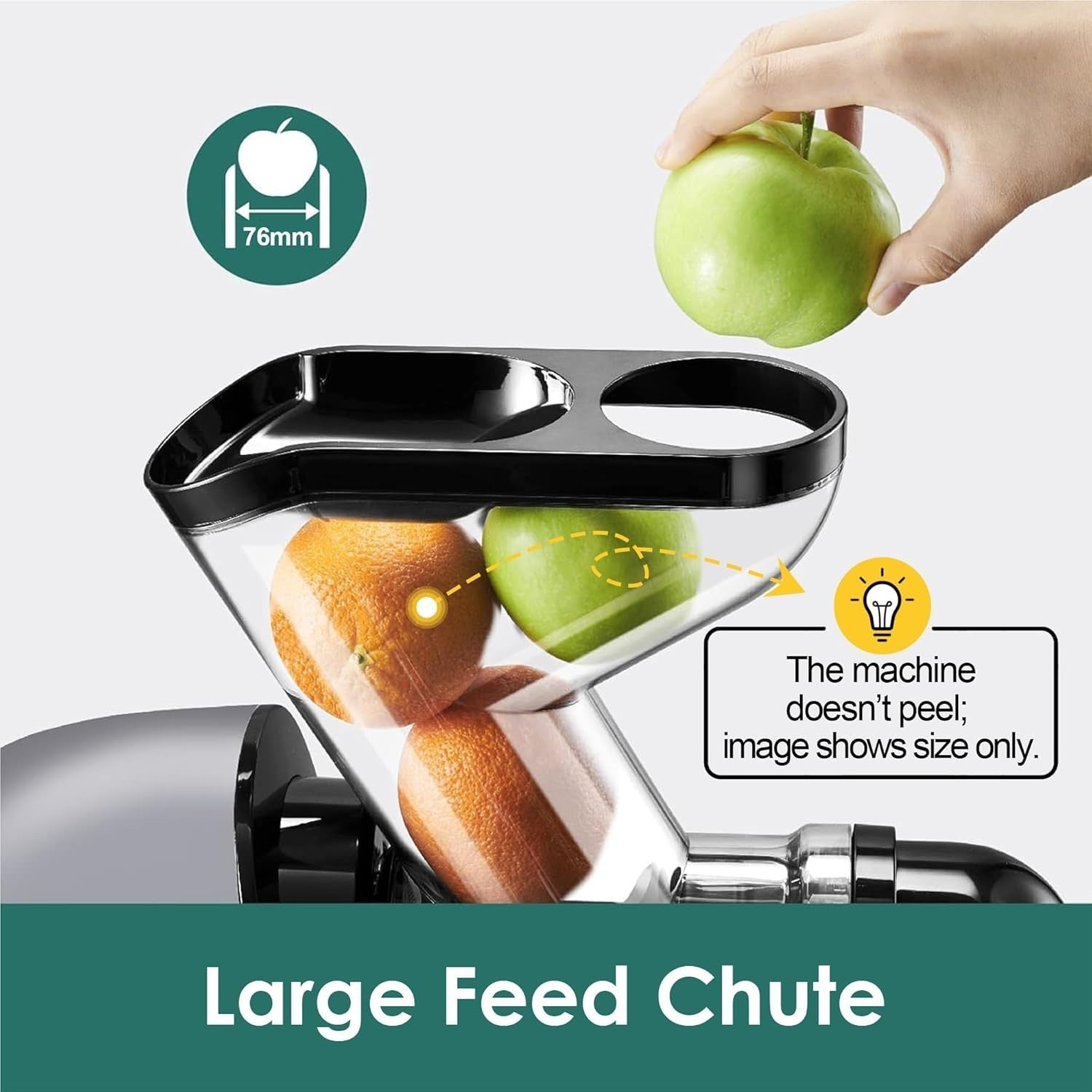Cold Press Slow Juicer Wide Feed Chute BPA Free Quiet Motor High Yield