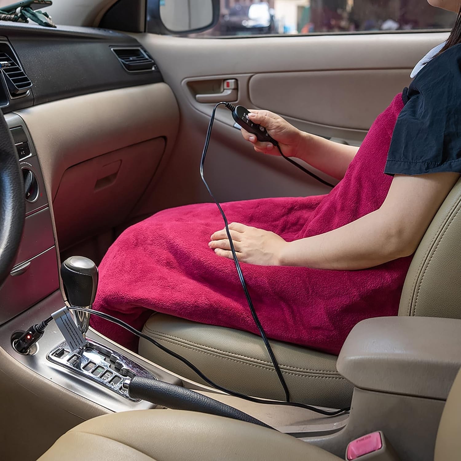 Electric Car Heated Blanket 12V 24V Plush Throw 3 Heat Auto Off Washable