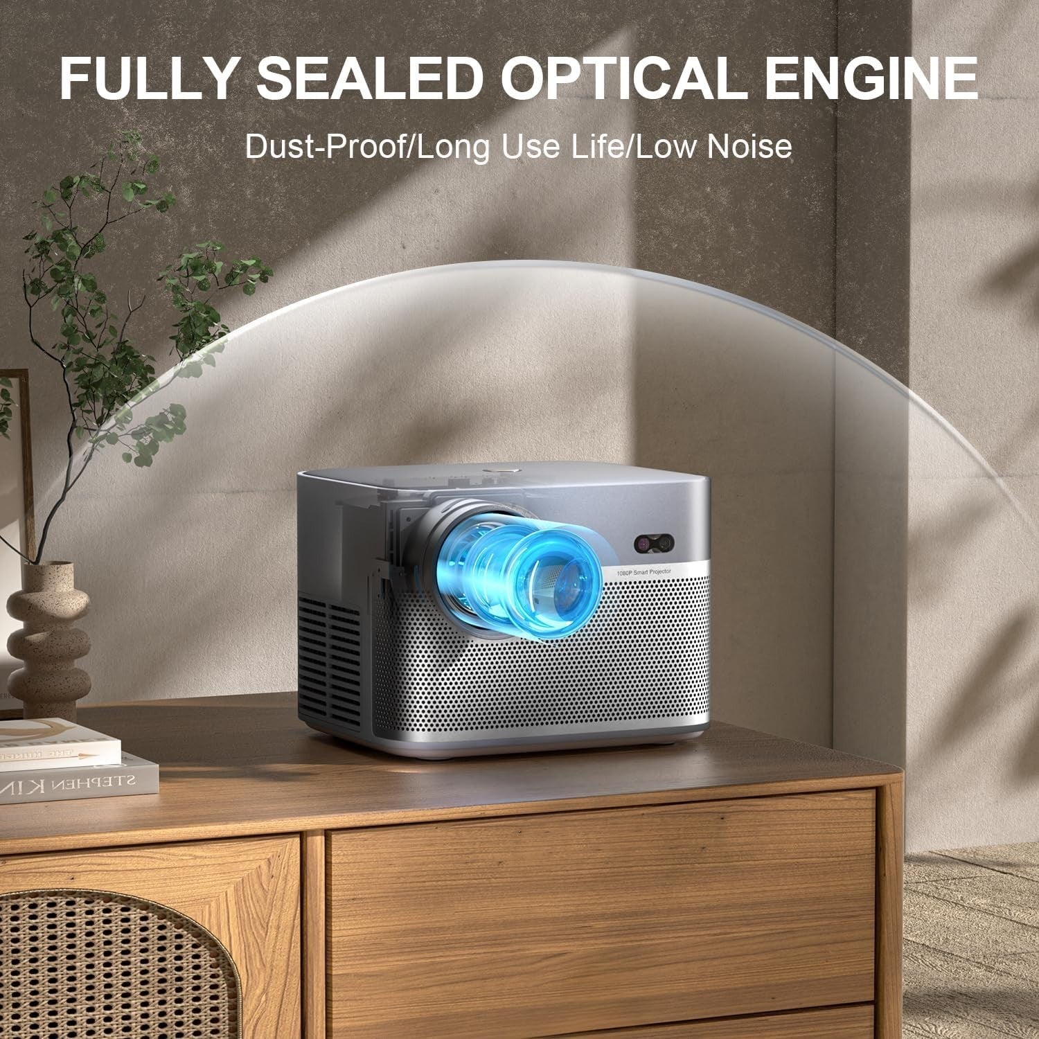 1080P Smart Projector WiFi6 Bluetooth Auto Focus Dustproof
