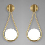 Vintage Gold Globe Wall Lights, 2PCS 5W LED for Bedroom & Living Room