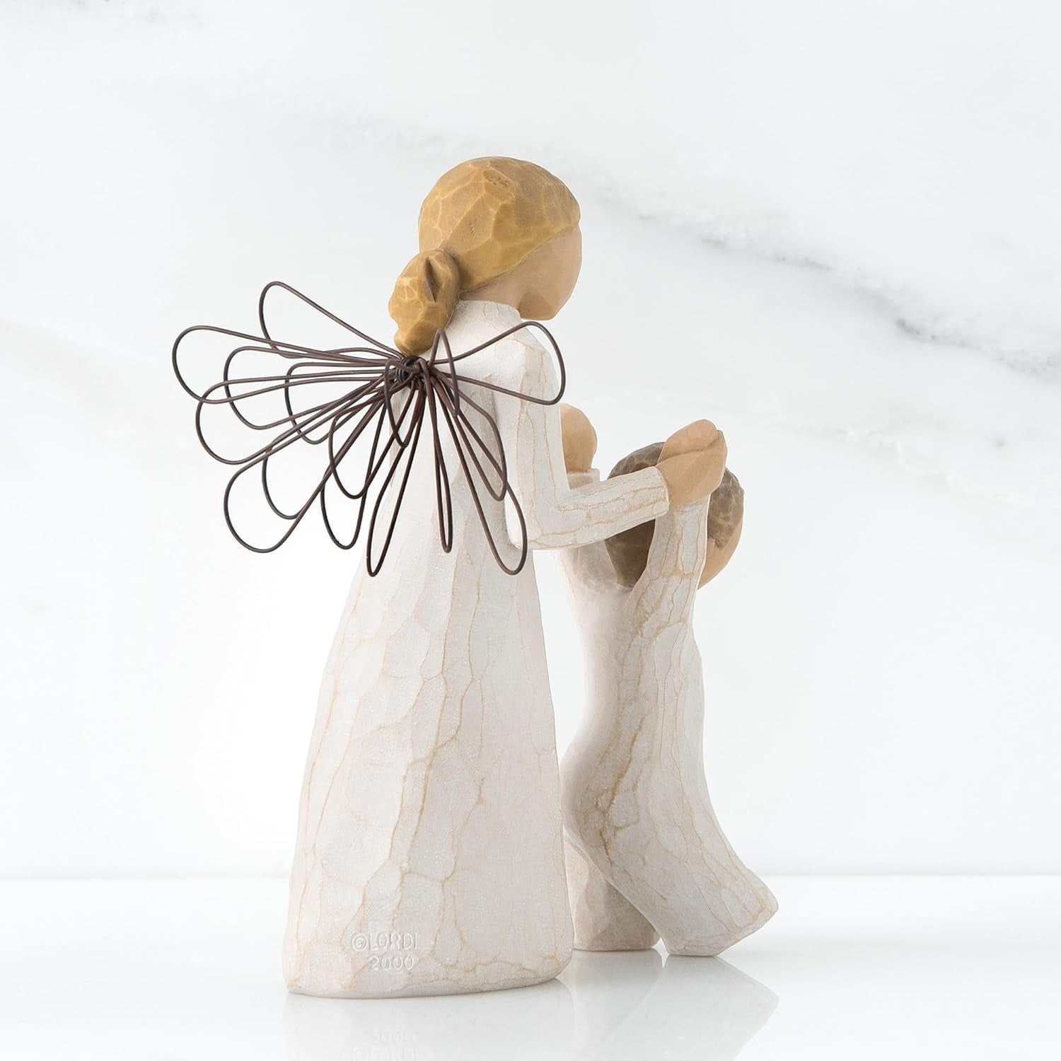 Guardian Angel Figurine with Child 12.5cm ✨ Hand-Painted Sculpture Gift Set