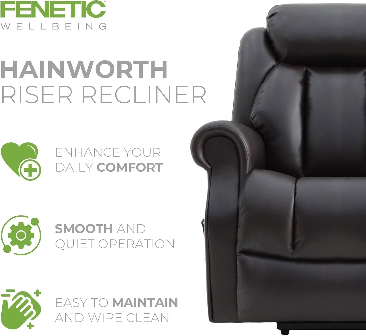 Dual Motor Lift Recliner Chair Heat Massage Leather Riser Mobility Support Brown