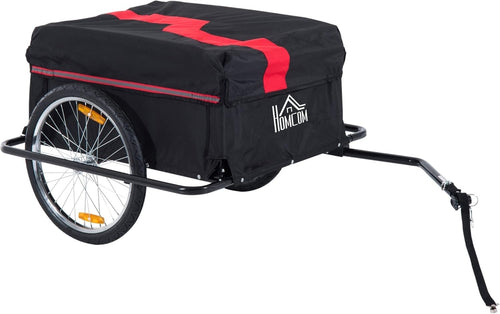 Large Bike Cargo Trailer 2-Wheel Folding Tow Cart w/ Cover Heavy Duty 40kg Load