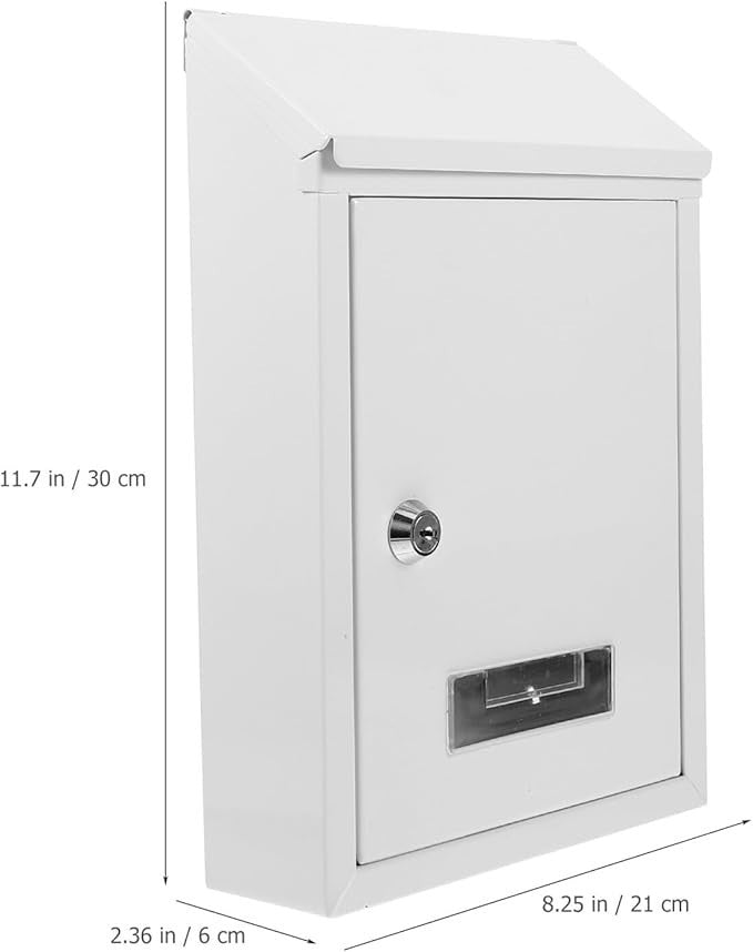 Lockable Vintage Wall Mount Mailbox – Rainproof Iron Post Box for Home & Garden