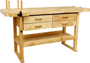 Woodworking Bench Rubberwood 4 Drawers Front Vice 1520x620x820mm