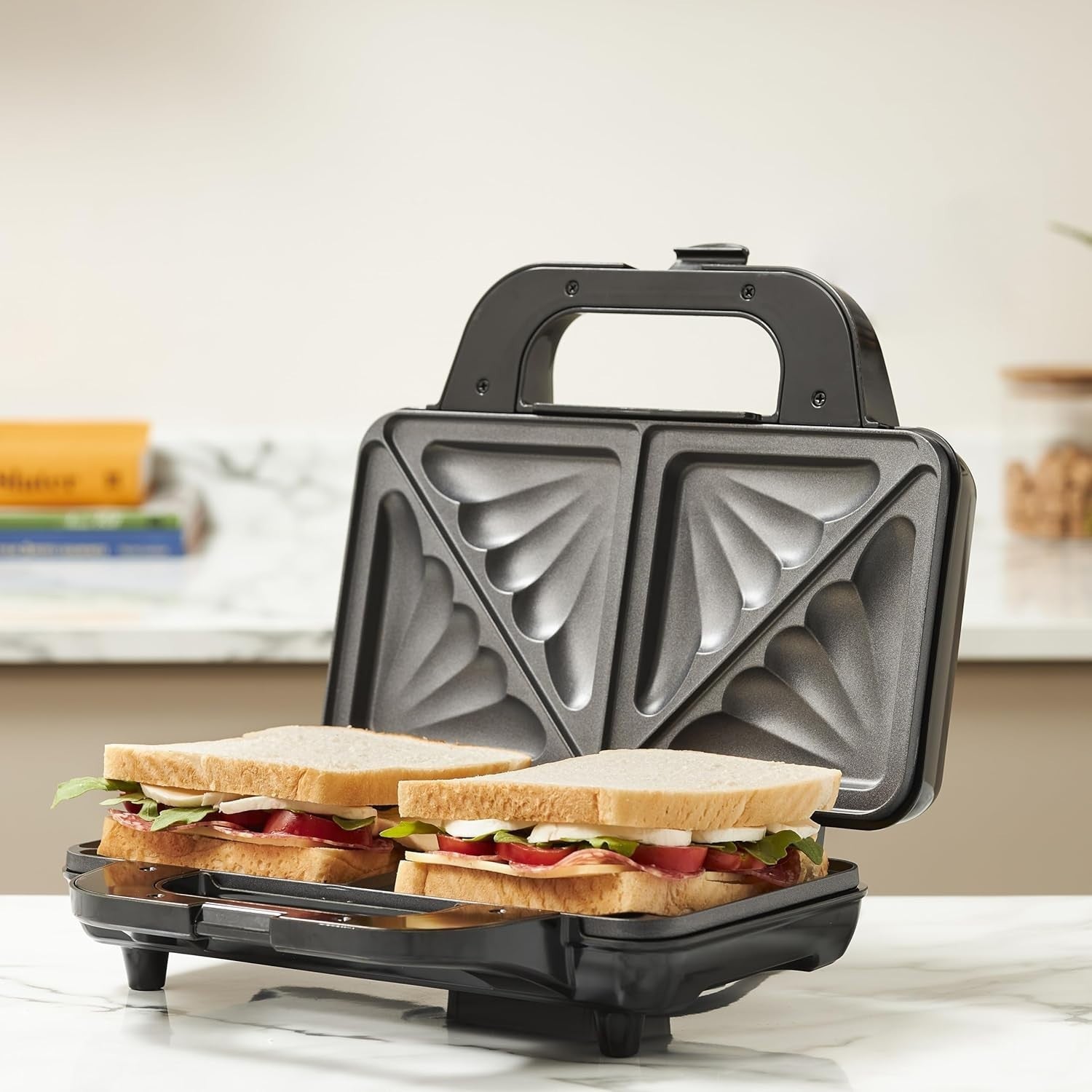 Deep Fill Sandwich Maker Non-Stick Compact Portable Toastie Maker Silver