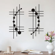 Modern Abstract Metal Wall Art Set Minimalist Geometric Hanging Black