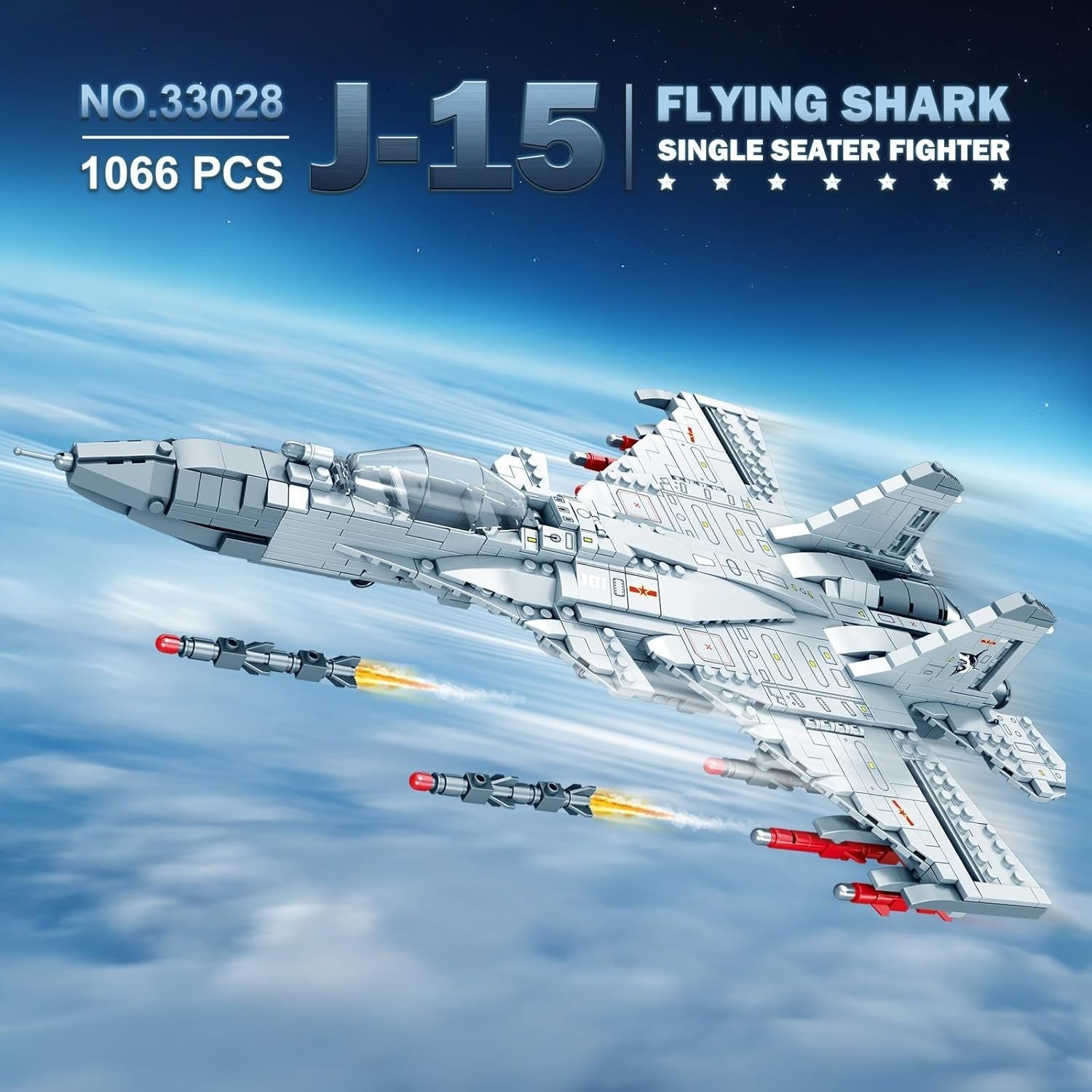 Military Jet Model Kit 1066PCS | Movable Wings STEM Gift Plane Toy 14+