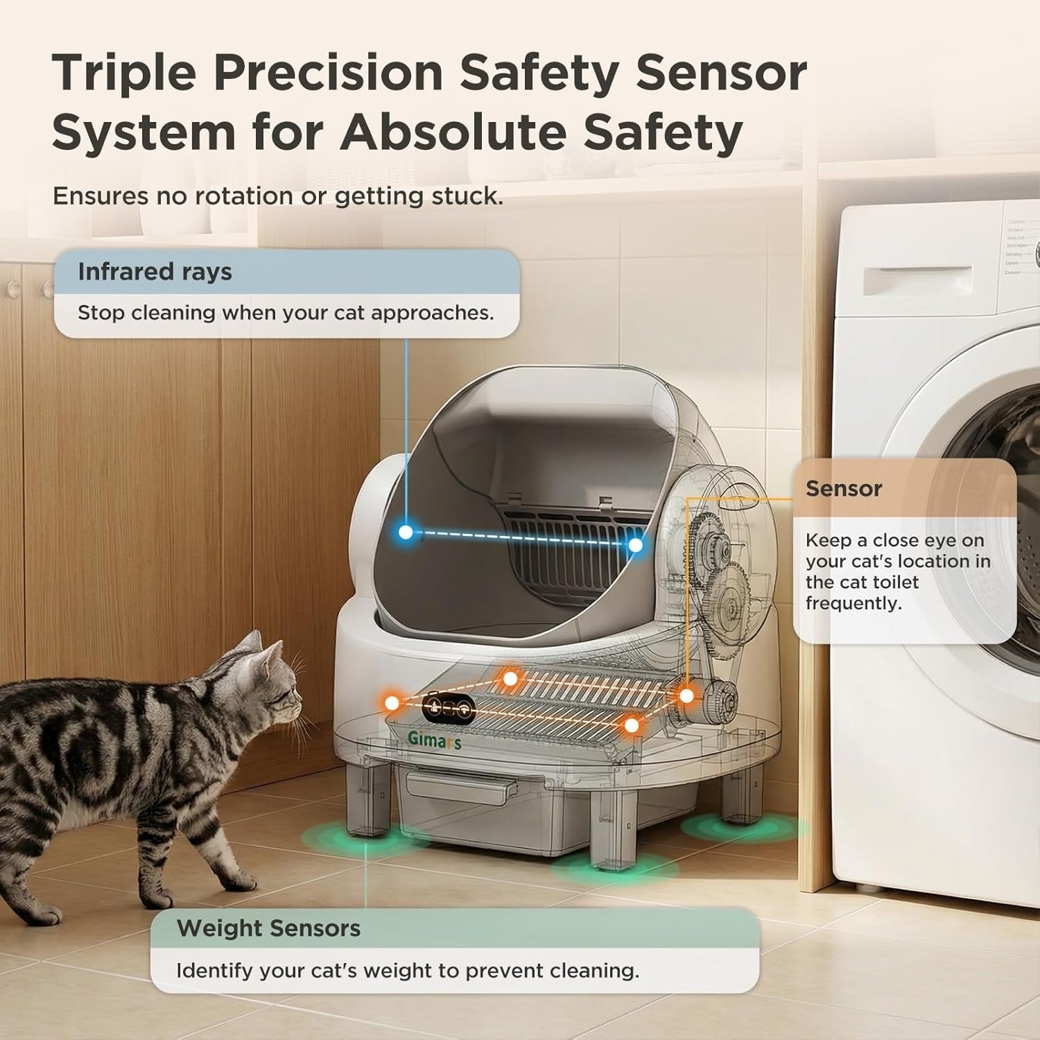 Self Cleaning Cat Litter Box App Control Open Top Automatic XXL