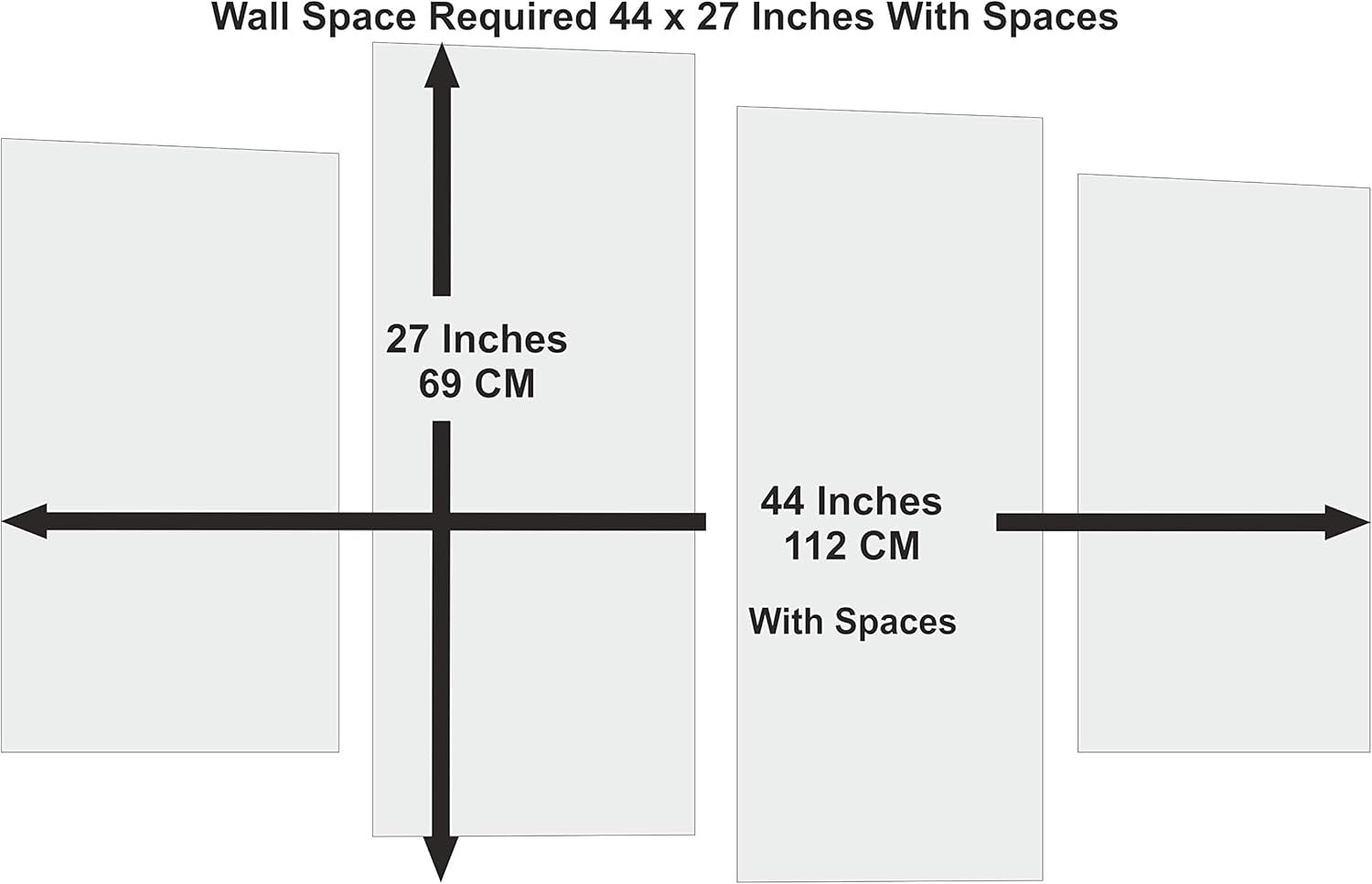 Black White Abstract Canvas Wall Art 4 Panel Framed Set