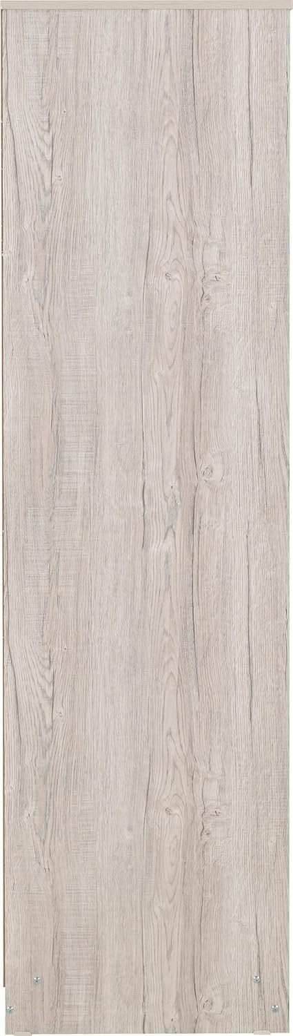 4 Door Urban Snow Wardrobe - Lockable, Spacious Clothes Storage, Classic Wood