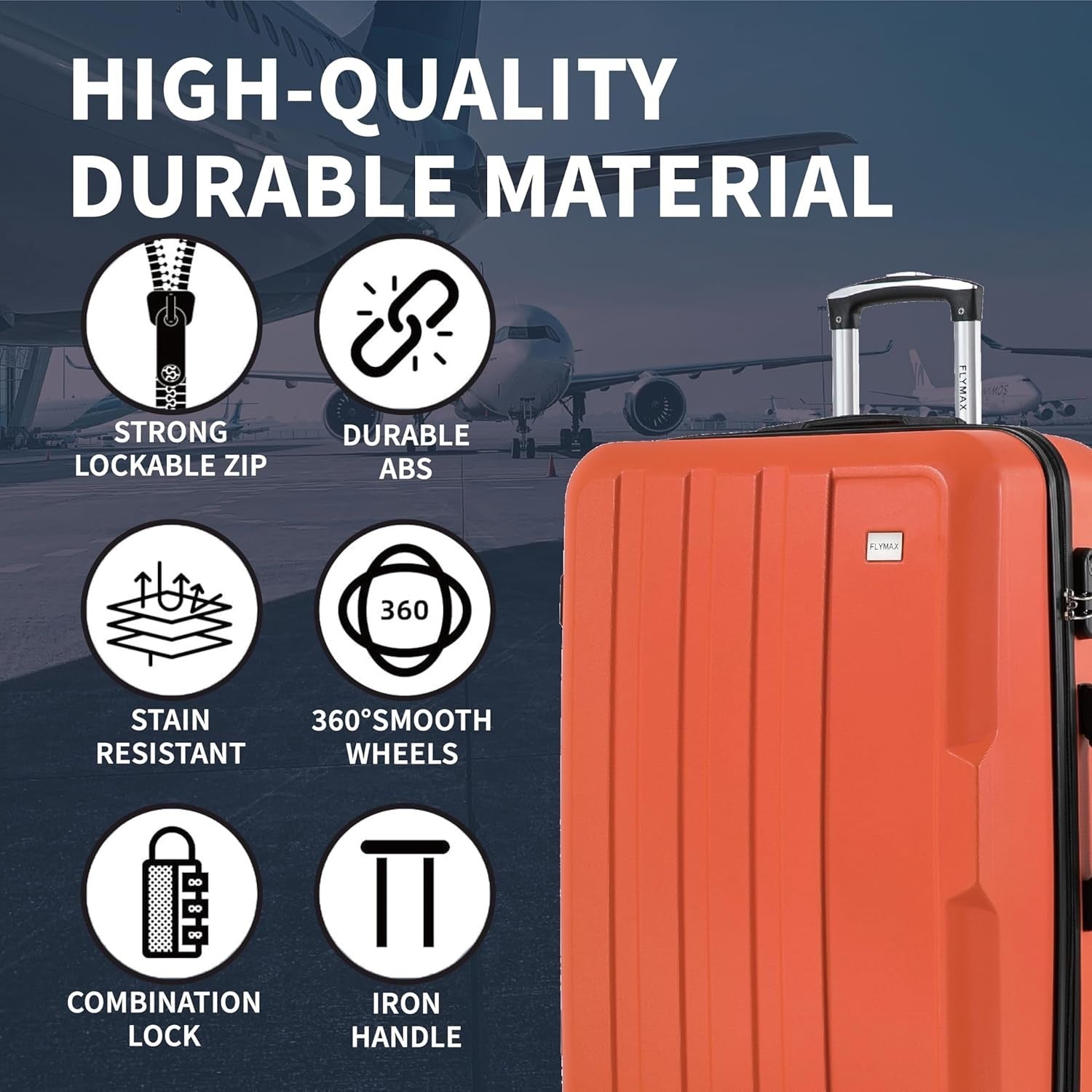 Ryanair Cabin Carry On Case 55x40x20 Ultra Light Spinner Suitcase 40L