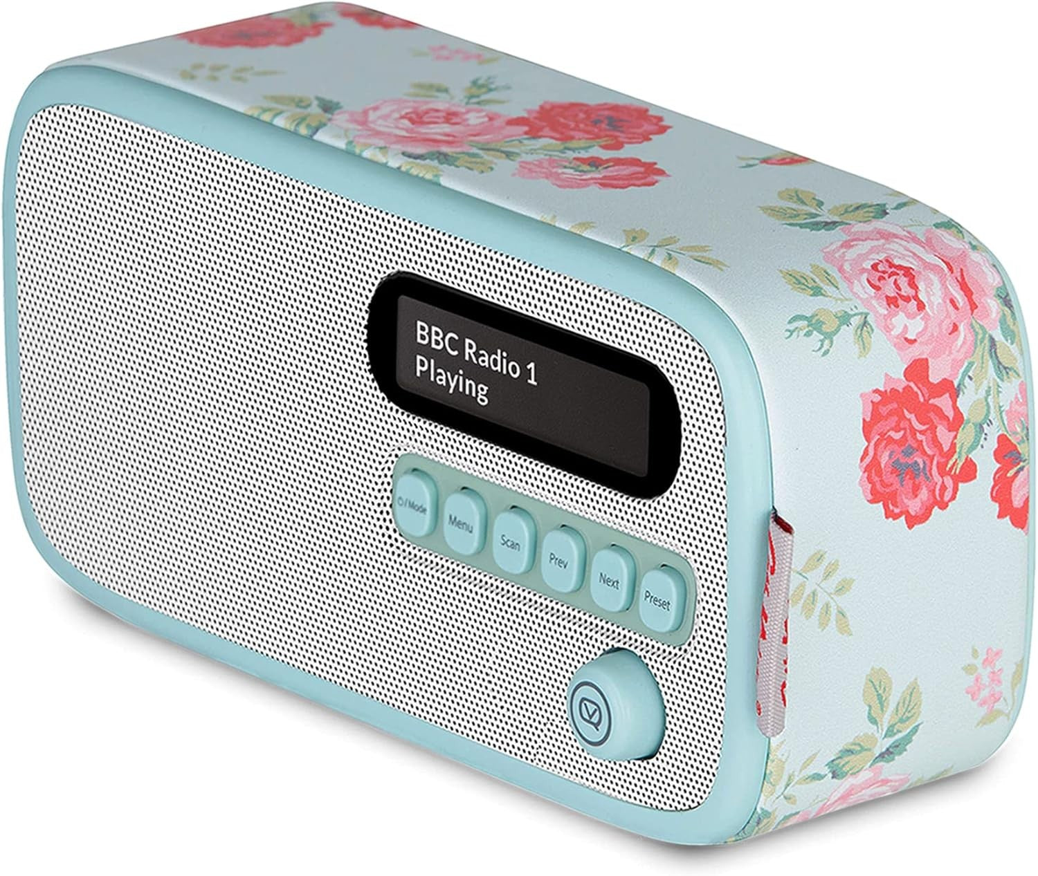 DAB Digital Radio Bluetooth Alarm Clock Portable Floral Rechargeable