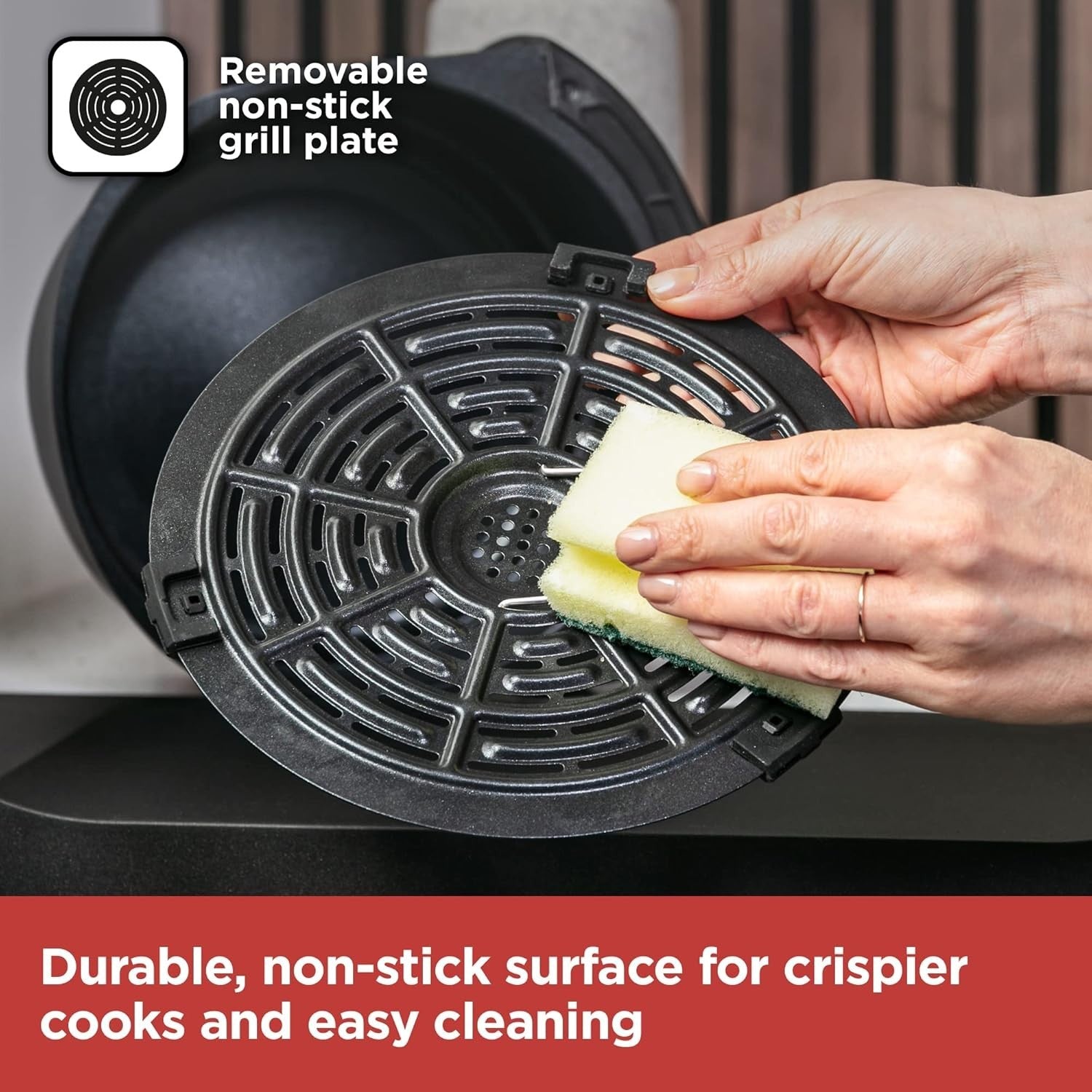 4L Digital Air Fryer 1500W Extra Crisp Healthy Cooking Fast 6 Presets Easy Clean