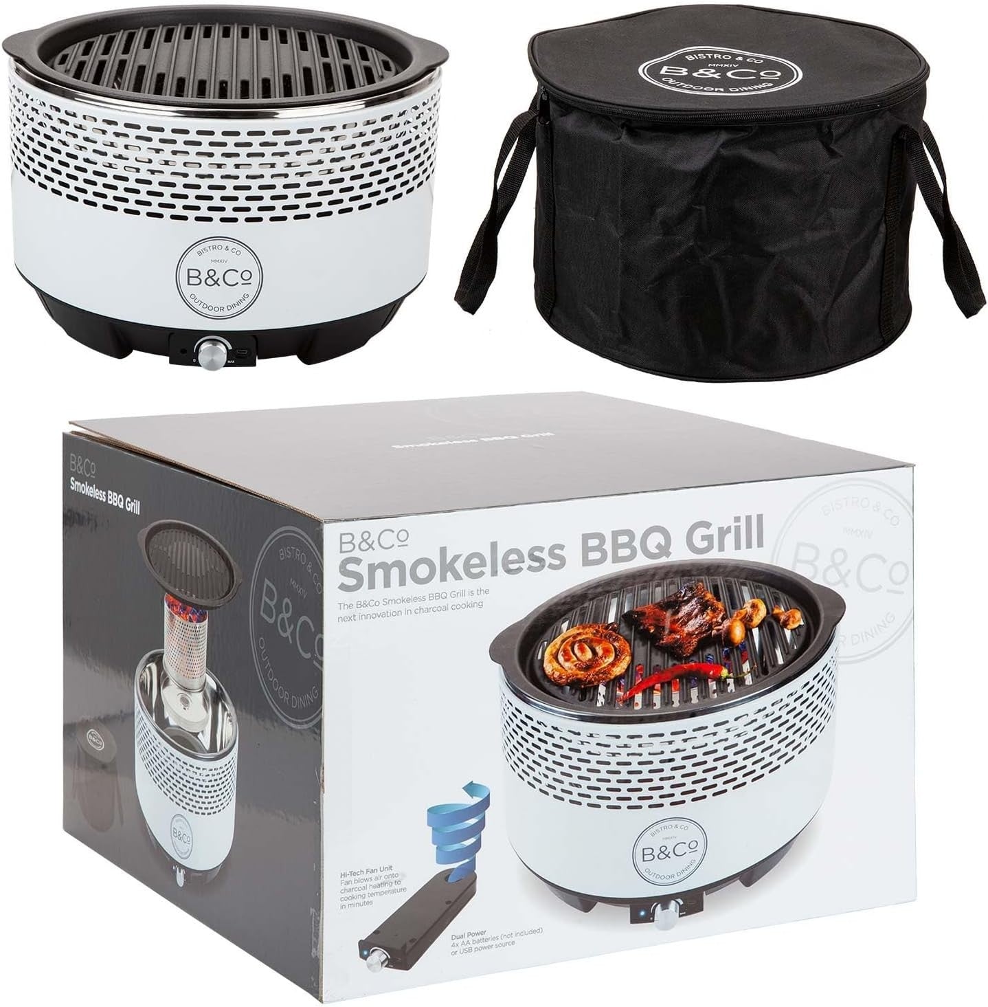 Portable Smokeless Charcoal BBQ Grill Tabletop Outdoor Camping Garden Cooker
