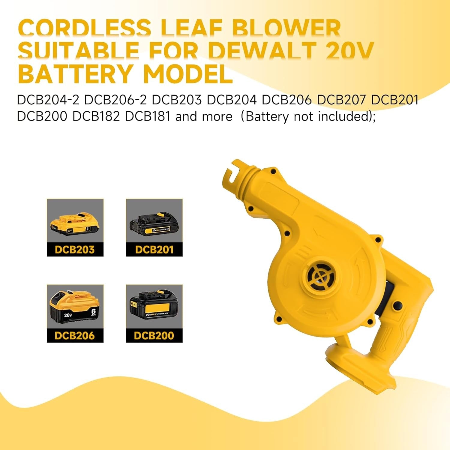 Cordless Leaf Blower 20V 2-in-1 High Speed Handheld Electric Air Blower