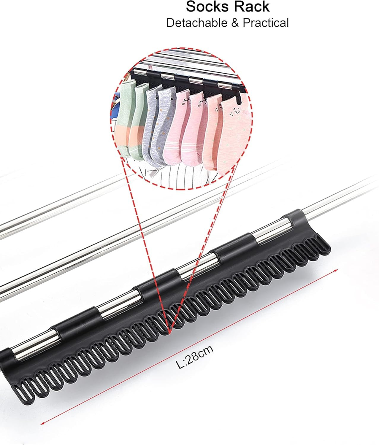 Radiator Clothes Airer Extendable Drying Rack Stainless Steel 51–95cm