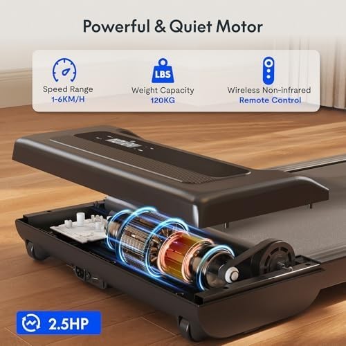 Compact Under Desk Walking Pad Treadmill LED Display Remote Control