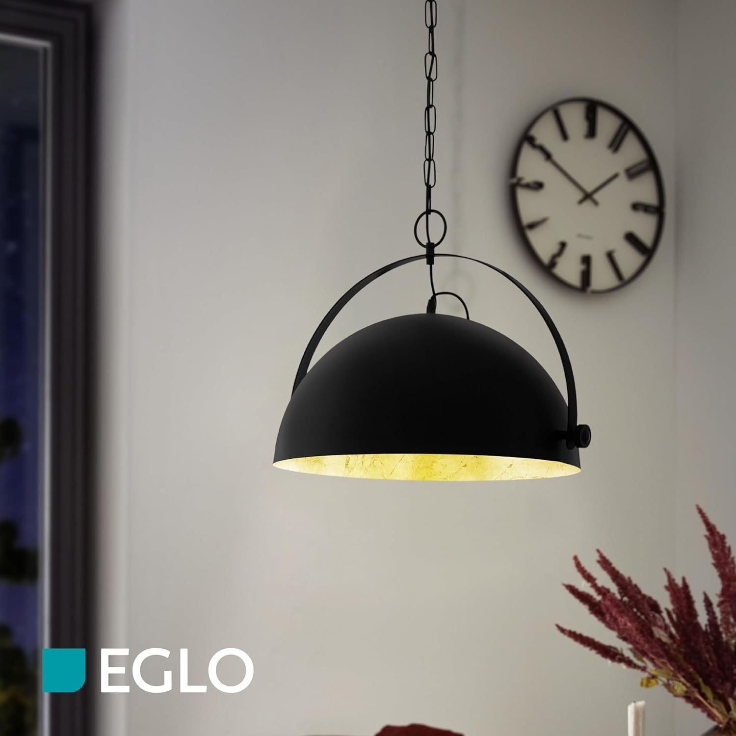 Industrial Pendant Ceiling Light Black Gold Vintage Metal Hanging Lamp E27