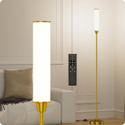 Dimmable LED Floor Lamp Remote Control Brass Gold Standing Corner Light