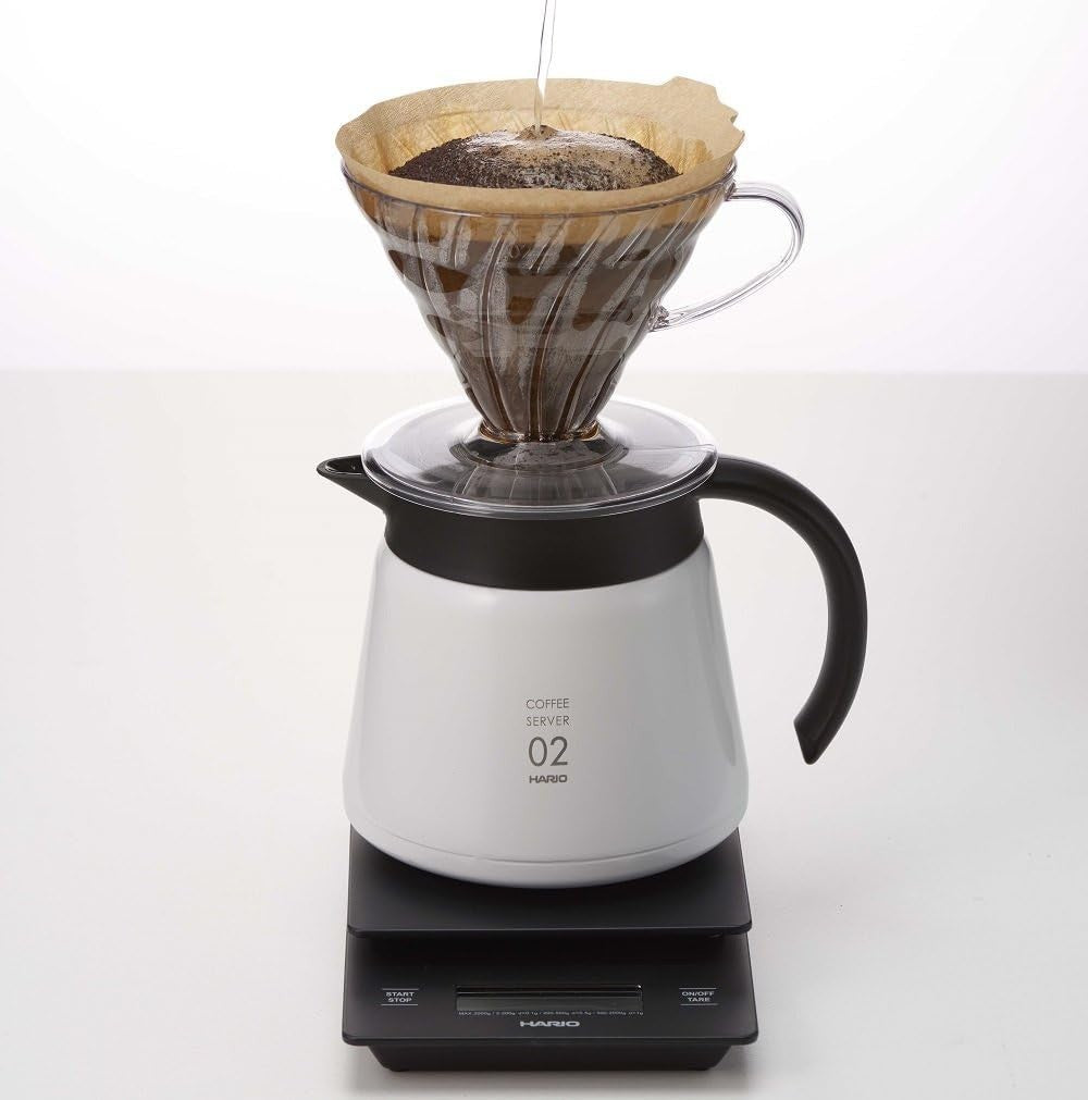 600ml Vacuum Insulated Coffee Tea Server Thermal Carafe White