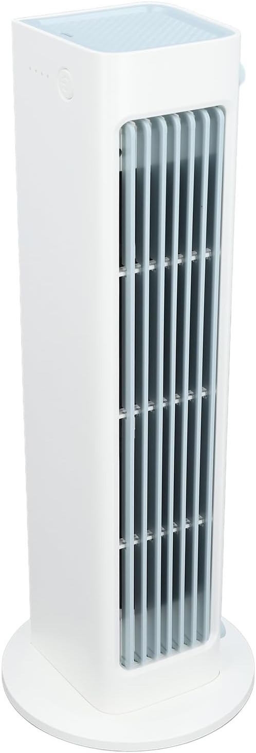 Compact Oscillating Bladeless Tower Fan – USB Rechargeable with Remote Control