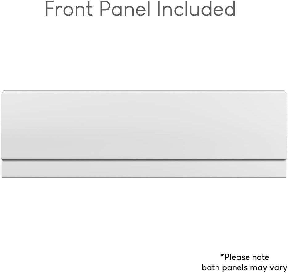 1700x700mm Double Ended Bath with Side Panel – Adjustable Feet, White