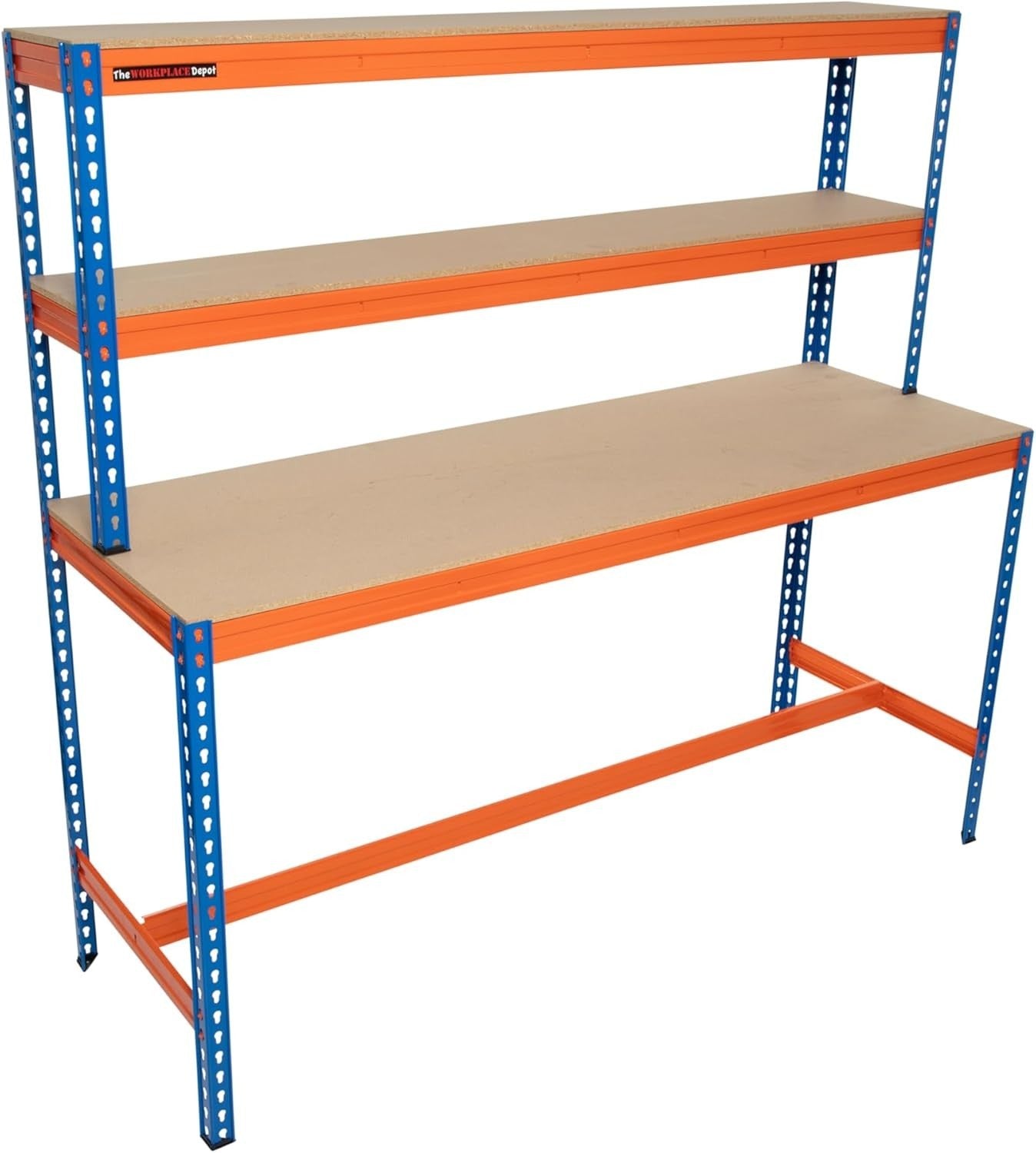 Heavy Duty Garage Workbench 179cm Steel Frame 400kg UDL with Shelves