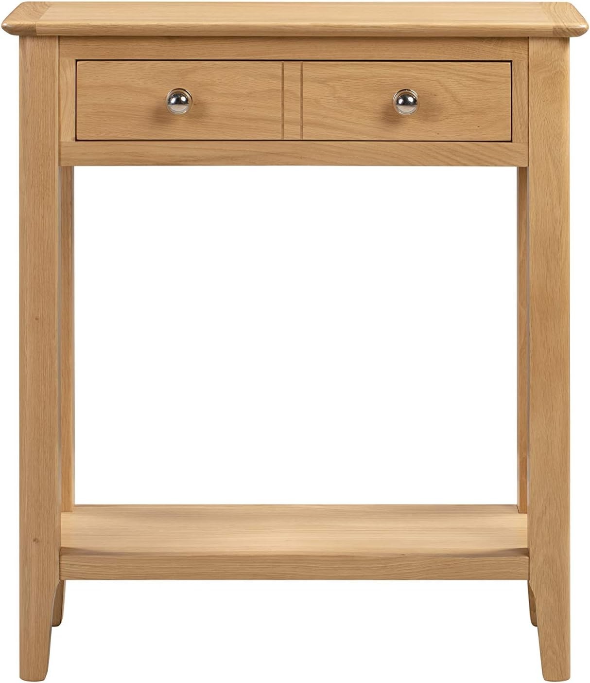 Solid Oak Console Table with Drawers & Shelf, Durable & Classic Design