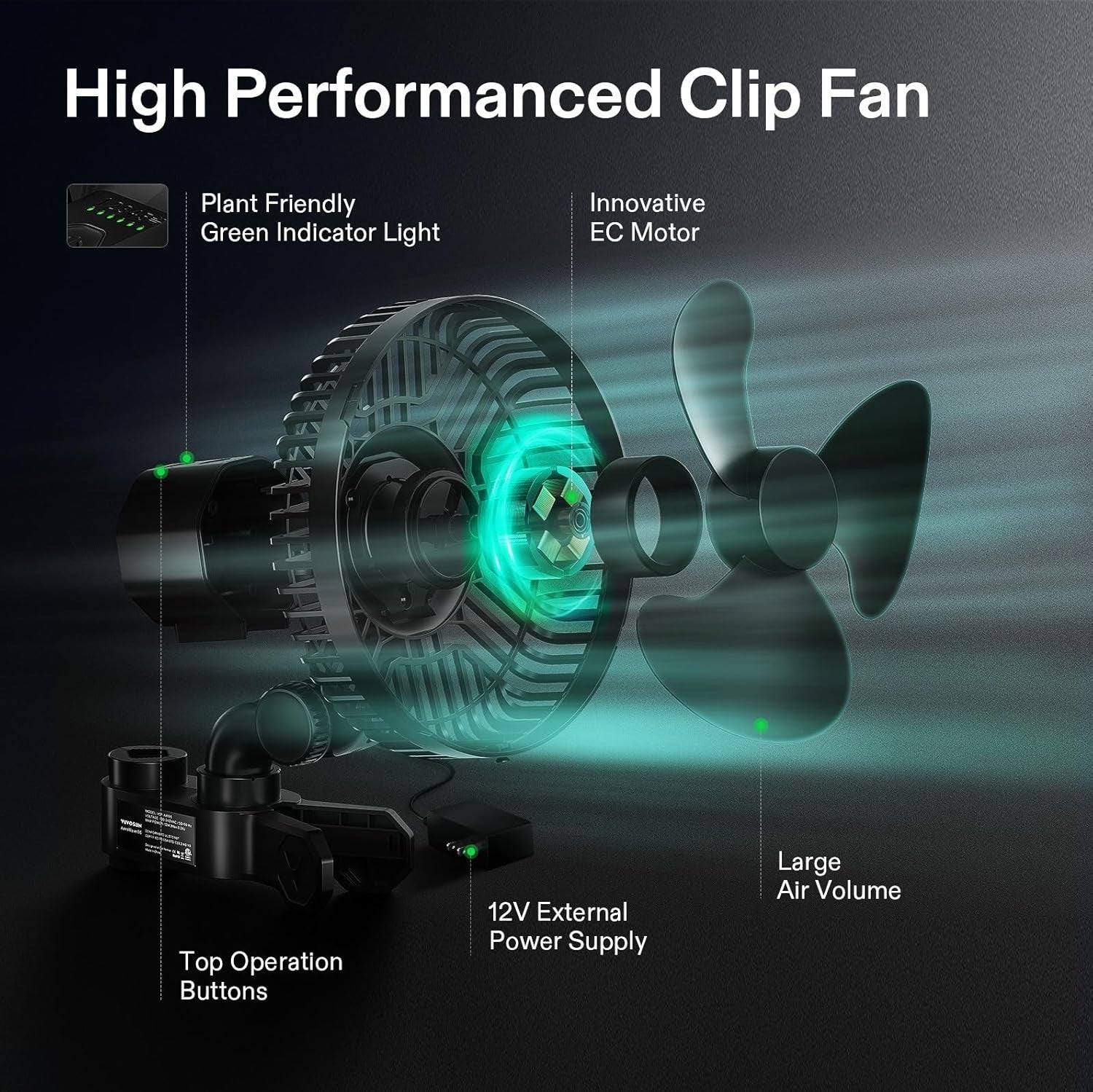Black 2-Pack Smart WiFi Clip-On Fans – 6" Oscillating EC Motor Quiet Cooling