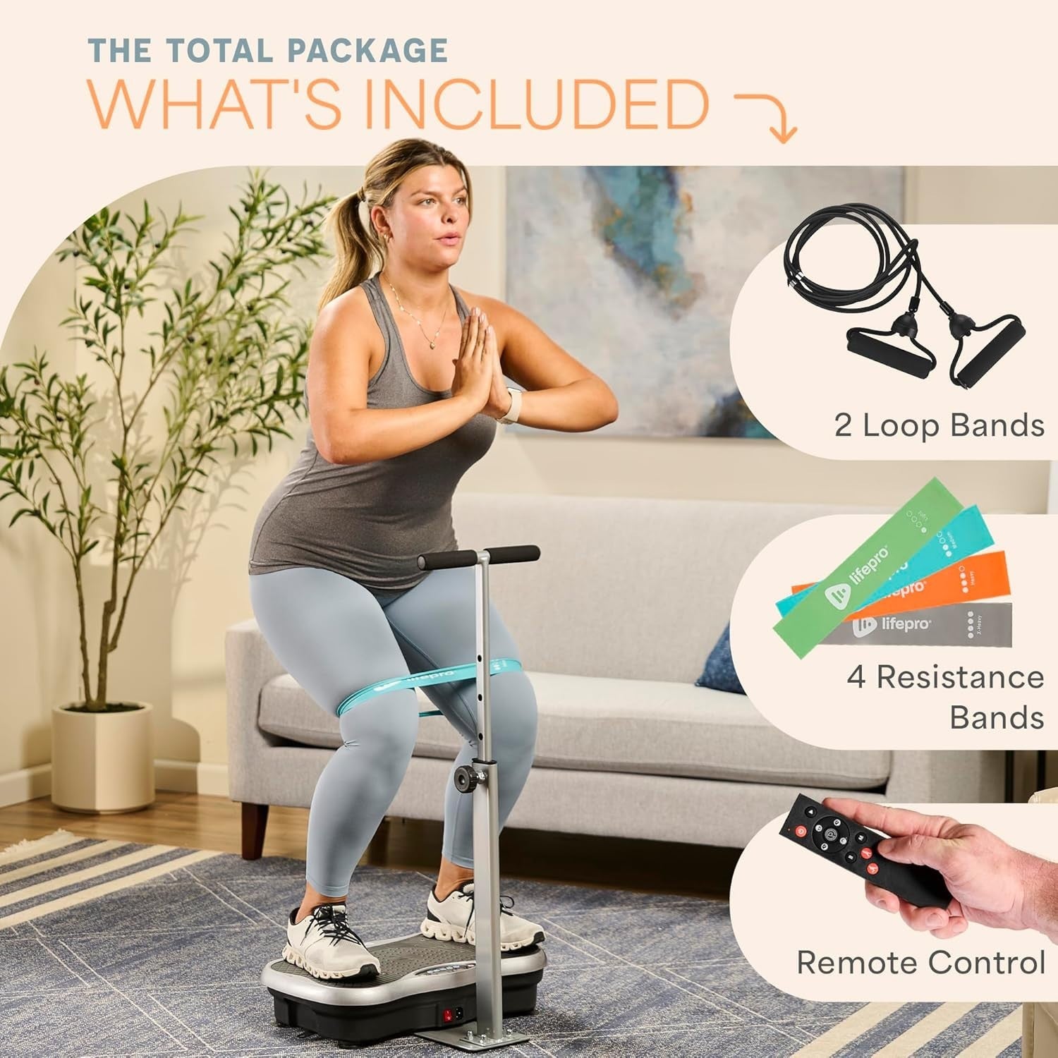 Whole Body Vibration Plate Exercise Machine w/ Handlebars 99 Speeds