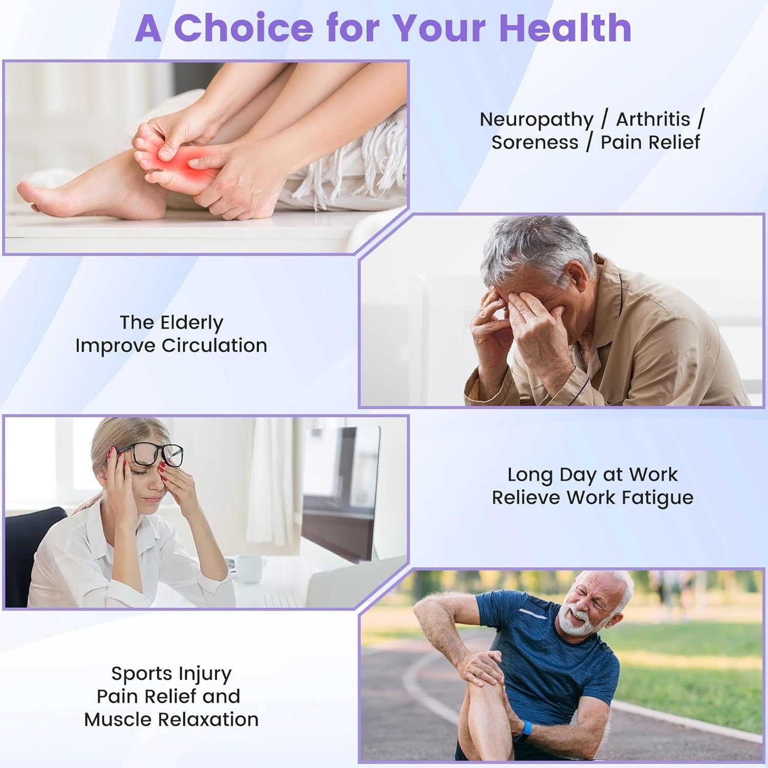 Cordless EMS & TENS Foot Massager for Pain Relief & Circulation Boost
