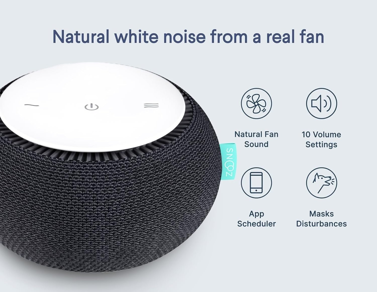 Real Fan White Noise Sound Machine Non-Looping Sleep App Remote