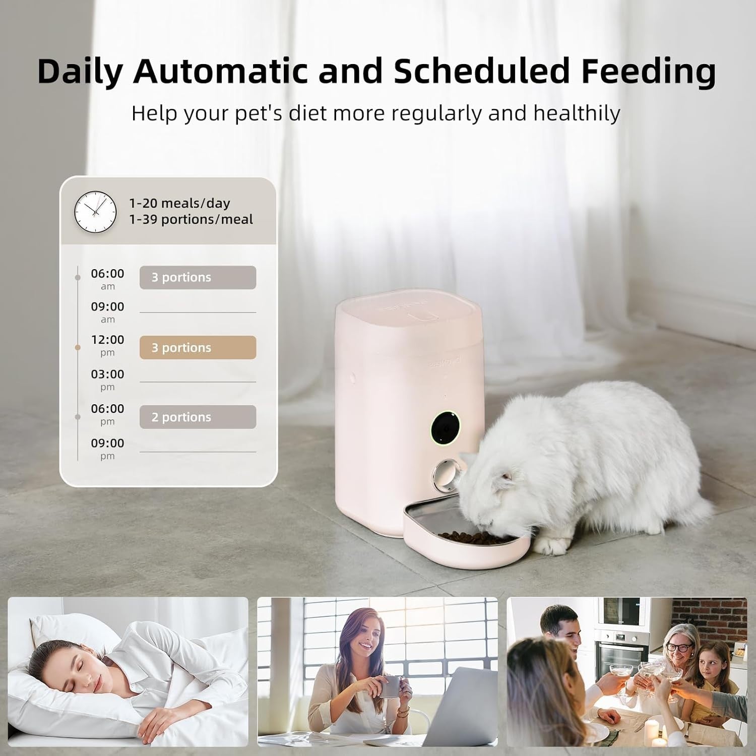 Smart Pet Feeder with Camera WiFi App Control 4L Auto Cat Dog Feeder