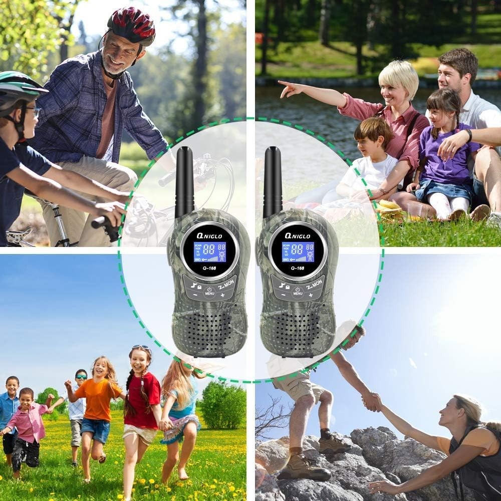 Kids Rechargeable Walkie Talkies 2 Pack Long Range VOX 8 Channel Radio