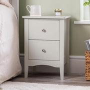 Natural 2 Drawer Bedside Table Modern MDF Nightstand | Smooth Glide Storage Unit